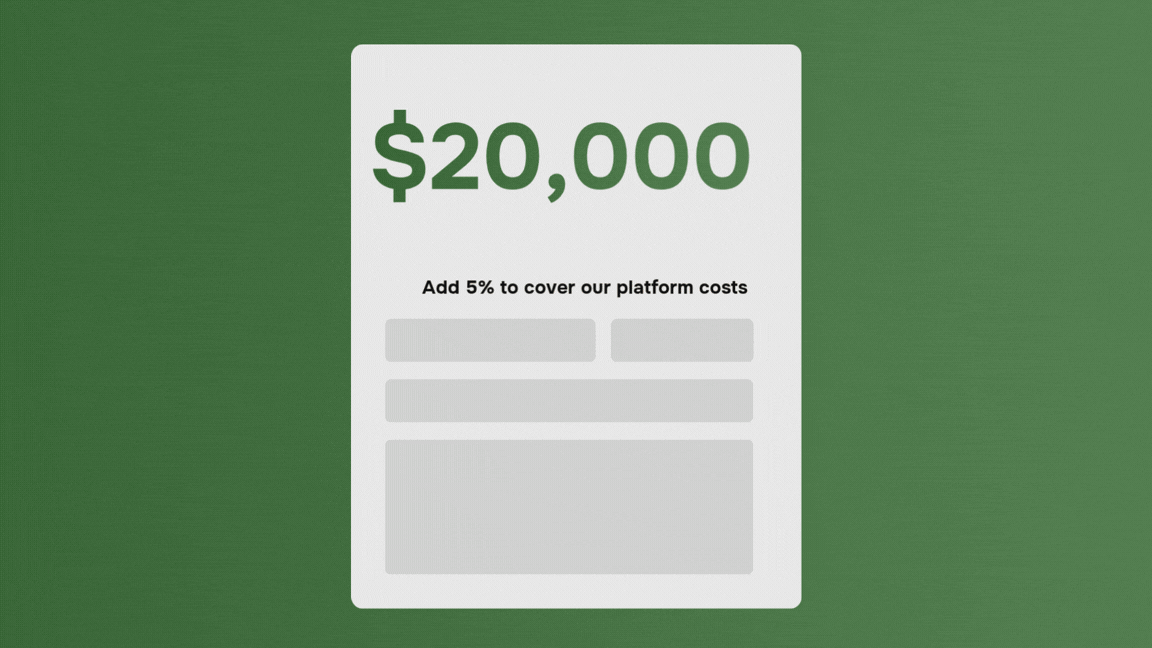 Adding 5% to 'cover costs'