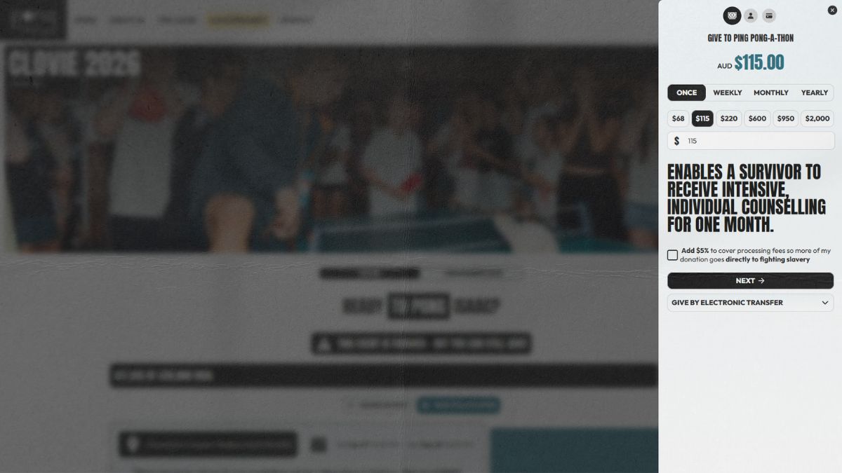 Ping-pong A thon Ping-pong-a-thon website — nonprofit website built by Transform Creative
