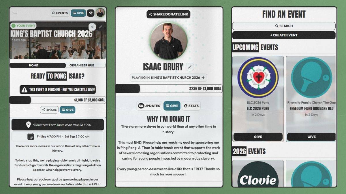 Ping-pong-a-thon Live-leaderboard fundraising platform — nonprofit website built by Transform Creative