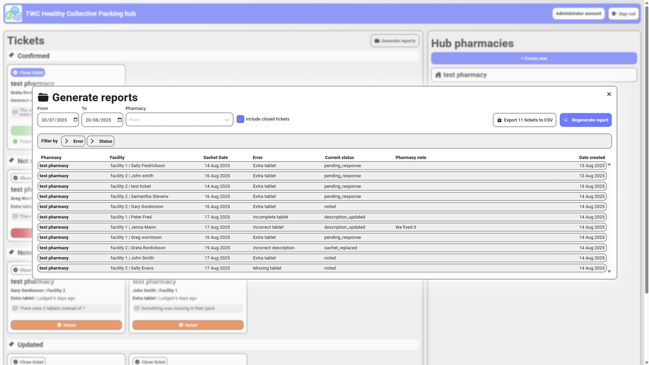 TWC Healthy Collective Issue-tracking ticketing app — nonprofit website built by Transform Creative